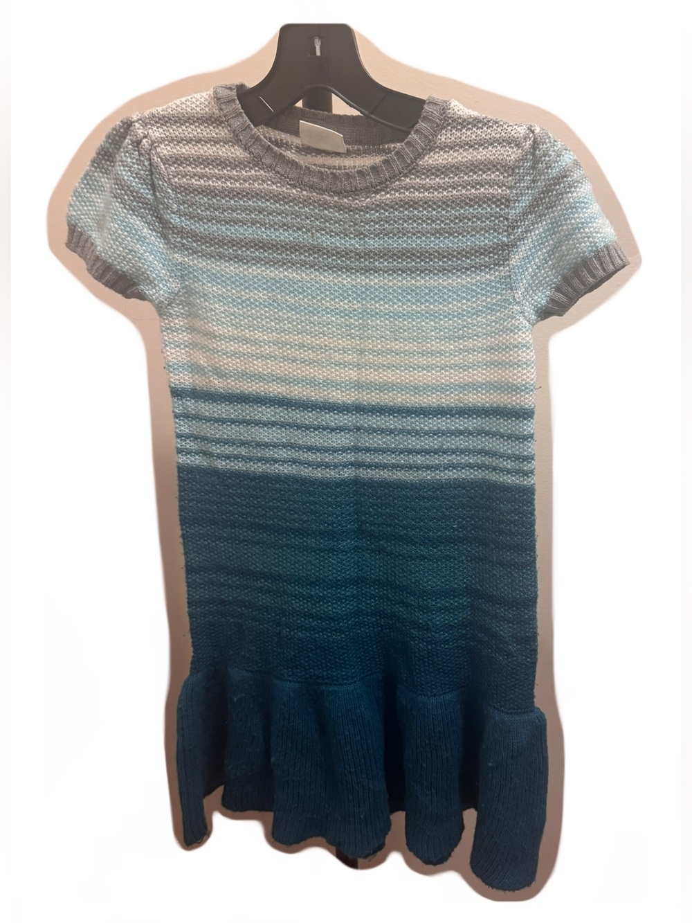 Crazy 8 Girls Knit Blue and Grey Dress